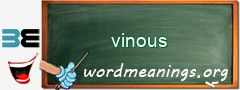 WordMeaning blackboard for vinous
